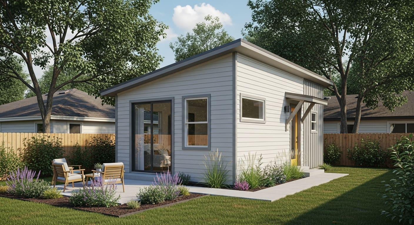 Affordable backyard ADU in Austin with modern design and budget-friendly features