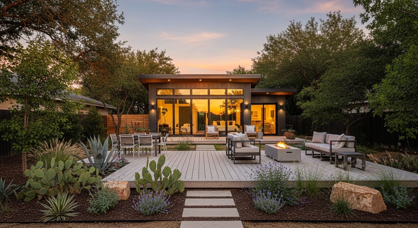 Modern detached ADU in Austin backyard adds flexible space