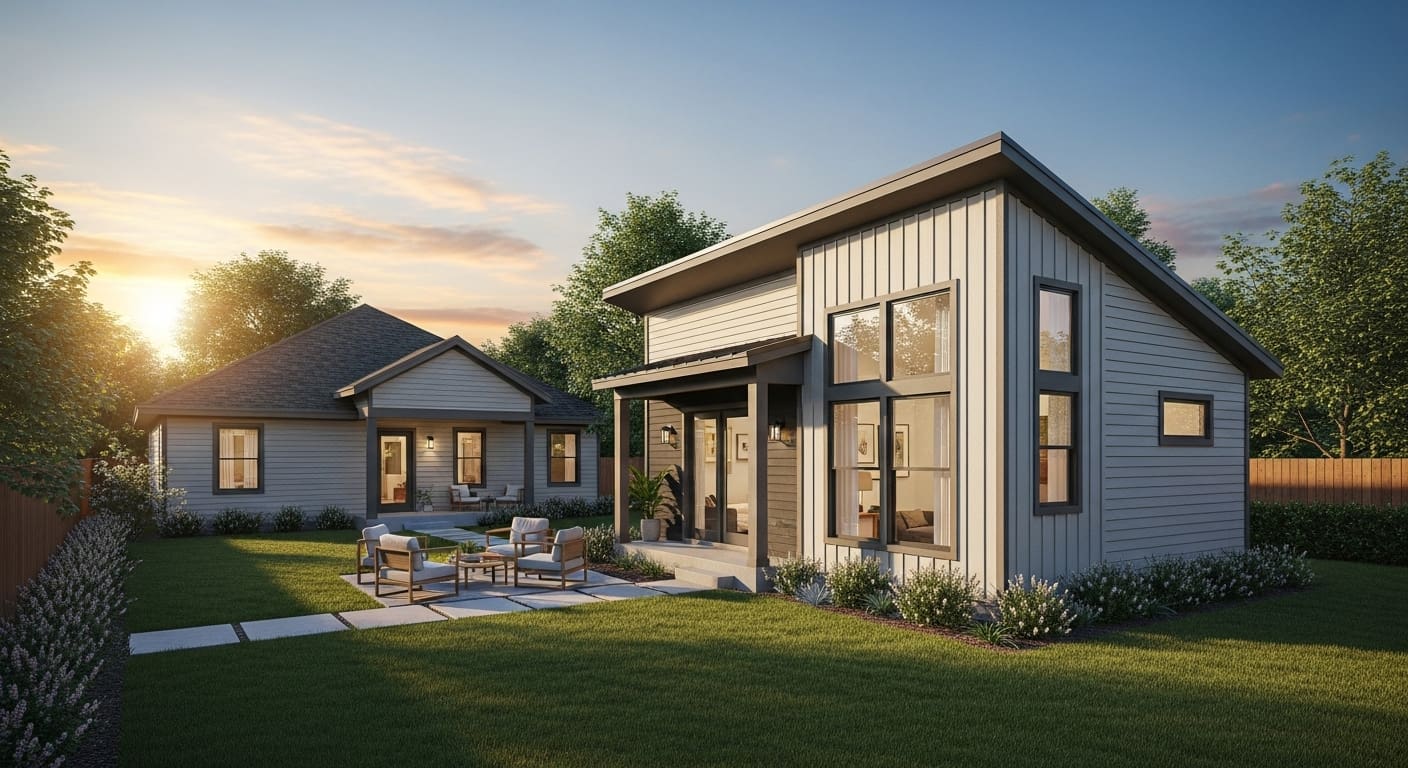 Modern ADU in Austin backyard highlighting the untold benefits of ADUs in Austin’s growing housing market