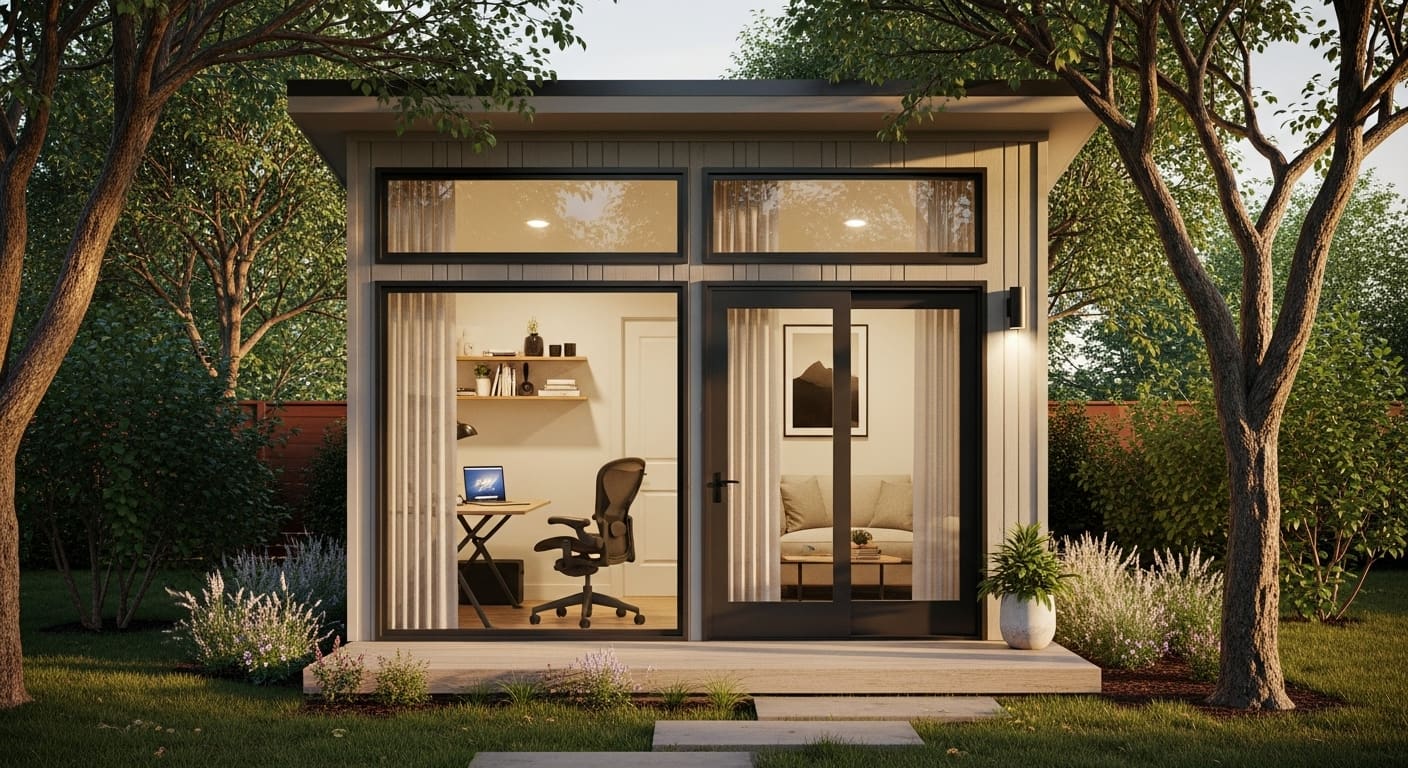 Modern backyard ADU office in Austin supporting remote work lifestyle