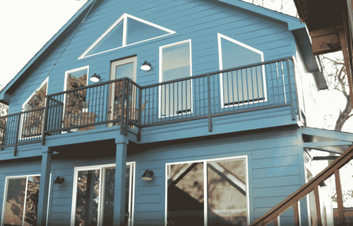 Cian House Cyan color of Multi-unit ADU Built in Austin